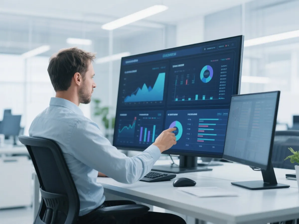 Analyst reviewing trend data